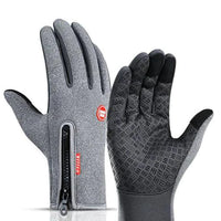 Mandotos WarmRide Touch Gloves in black, showing close-up of soft, insulated fabric and touchscreen fingertips for cold weather winter wear.