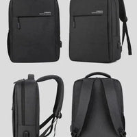 Mandotos waterproof and shockproof rechargeable backpack designed for laptops, with padded compartments and durable exterior.