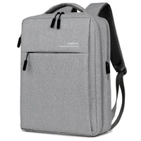 Mandotos waterproof and shockproof rechargeable backpack with laptop compartment, durable design and sturdy straps.