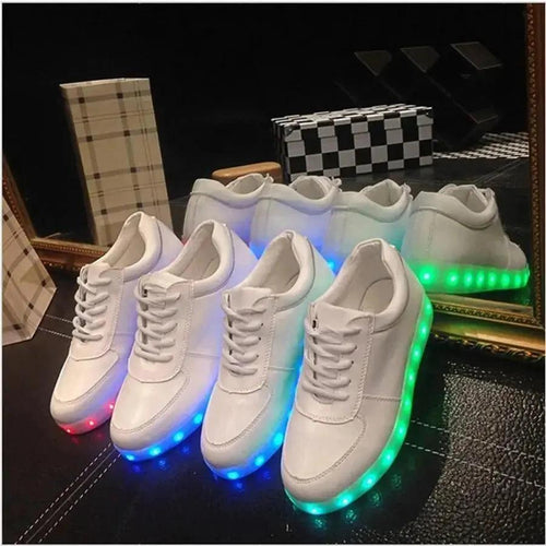 White Light Up Shoes - MANDOTOS