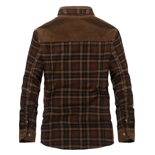 Winter Jacket Men Thicken Warm Fleece Jackets Coats Pure Cotton Plaid Jacket Military Clothes - MANDOTOS