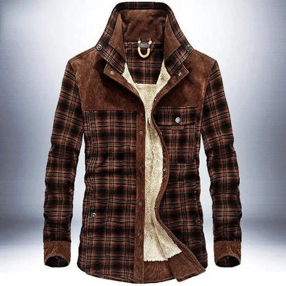 "Winter Jacket Men Thicken Warm Fleece Jackets Coats Pure Cotton Plaid Jacket Military Clothes - MANDOTOS"