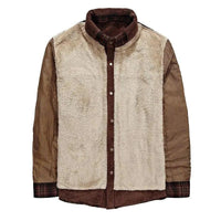 Mandotos men's winter jacket with thick fleece lining, pure cotton plaid design, military-style coat for cold weather.