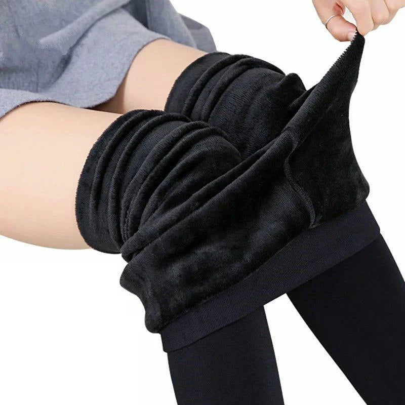 Winter Leggings For Women Warm Leggins Solid Color Velvet Leggins High Waist Leggings Stretchy Leggings dropshipping - MANDOTOS