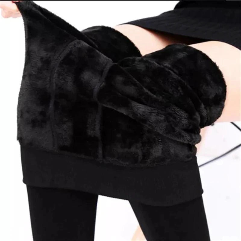 Winter Leggings For Women Warm Leggins Solid Color Velvet Leggins High Waist Leggings Stretchy Leggings dropshipping - MANDOTOS