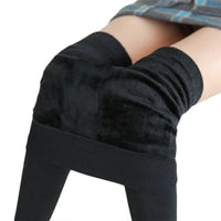 Mandotos winter women's leggings in solid color velvet with high waist, stretchy and warm for cold weather.