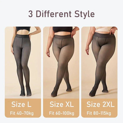 Winter Velvet Fleece Thermal Tights - High Waist Slim Pantyhose - MANDOTOS