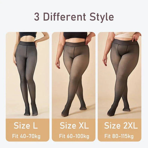 Winter Velvet Fleece Thermal Tights - High Waist Slim Pantyhose - MANDOTOS