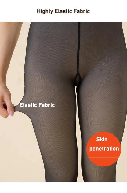 Winter Velvet Fleece Thermal Tights - High Waist Slim Pantyhose - MANDOTOS