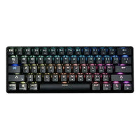 Mandotos wireless Bluetooth mechanical keyboard with dual-mode charging, featuring compact design and backlit keys.