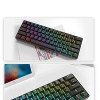 Mandotos wireless Bluetooth mechanical keyboard with dual-mode charging, compact design, and backlit keys.