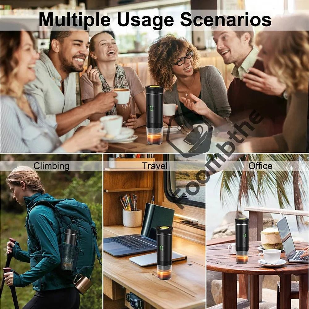 Wireless Electric Portable Espresso Coffee Machine for Car & Home Camping Coffee Maker 3-in-1 Capsule Powder Travel Coffee Maker - MANDOTOS
