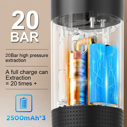 Wireless Electric Portable Espresso Coffee Machine for Car & Home Camping Coffee Maker 3-in-1 Capsule Powder Travel Coffee Maker - MANDOTOS