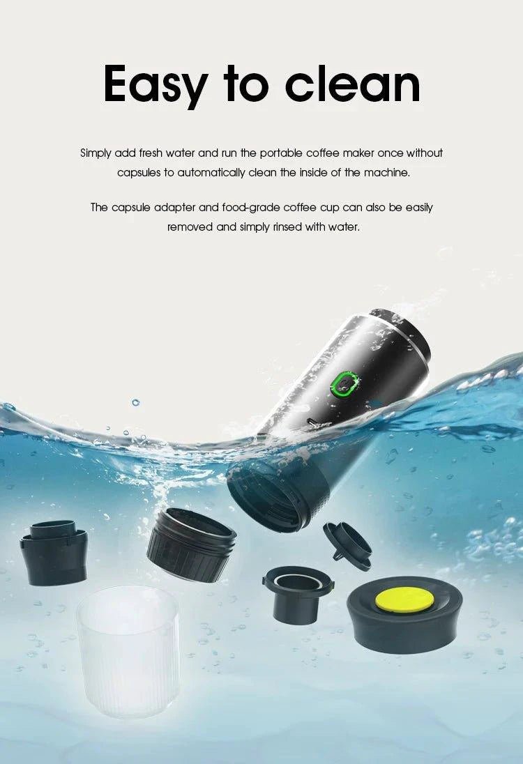 Wireless Electric Portable Espresso Coffee Machine for Car & Home Camping Coffee Maker 3-in-1 Capsule Powder Travel Coffee Maker - MANDOTOS