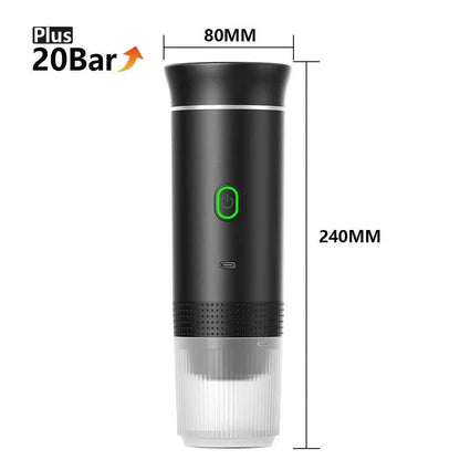 Wireless Electric Portable Espresso Coffee Machine for Car & Home Camping Coffee Maker 3-in-1 Capsule Powder Travel Coffee Maker - MANDOTOS