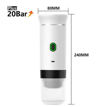 Wireless Electric Portable Espresso Coffee Machine for Car & Home Camping Coffee Maker 3-in-1 Capsule Powder Travel Coffee Maker - MANDOTOS