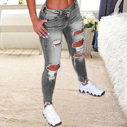 Brushed Denim Cargo Pants for Women - Stretchy, Stylish, and Versatile Fit - MANDOTOS