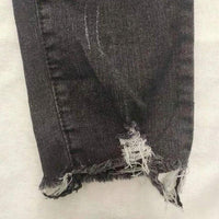 Mandotos brushed denim cargo pants for women, featuring a stretchy, stylish, and versatile fit with functional side pockets.