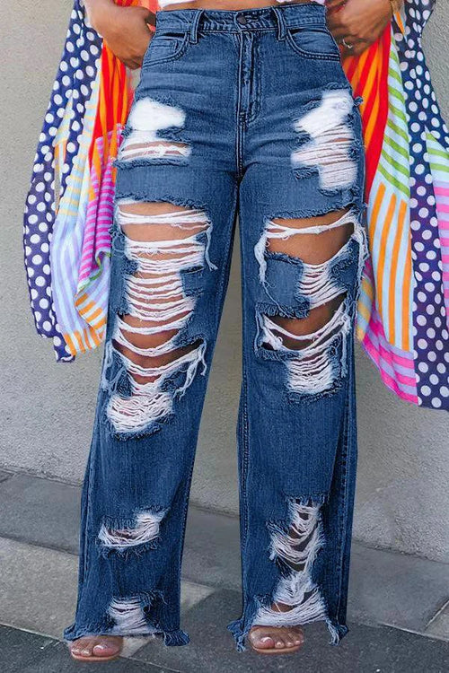 Burnt Flower high waist jeans for women by MANDOTOS, trendy casual denim trousers perfect for spring and summer wear.
