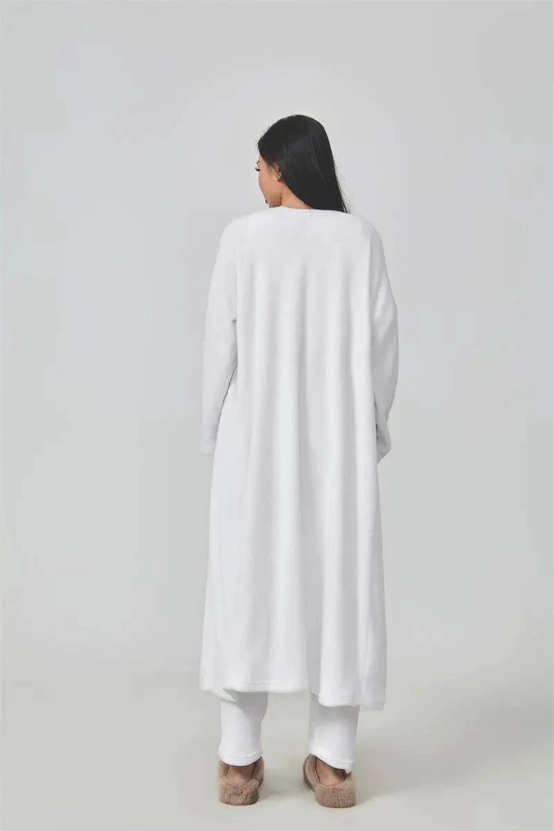 Women's 3-Piece Cozy Lounge Set - Pajama Set with Cardigan - MANDOTOS
