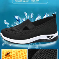 Women's airy mesh sneakers by MANDOTOS featuring breathable fabric, lightweight design, and stylish casual footwear for active wear.