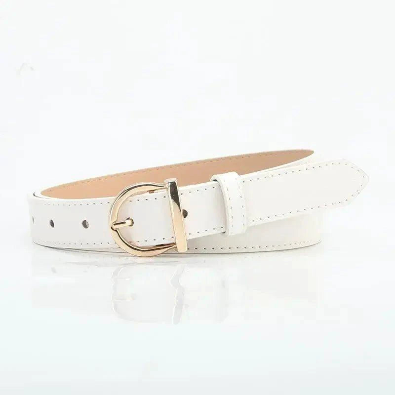 Women's Belt Fashion Pin Buckle Thin Belt Genuine Luxury Soft Belt Women With Cargo Pants Jeans Windproof Belt Pu Leather Belt - MANDOTOS