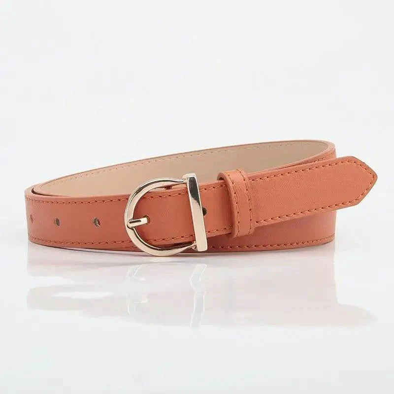 Women's Belt Fashion Pin Buckle Thin Belt Genuine Luxury Soft Belt Women With Cargo Pants Jeans Windproof Belt Pu Leather Belt - MANDOTOS