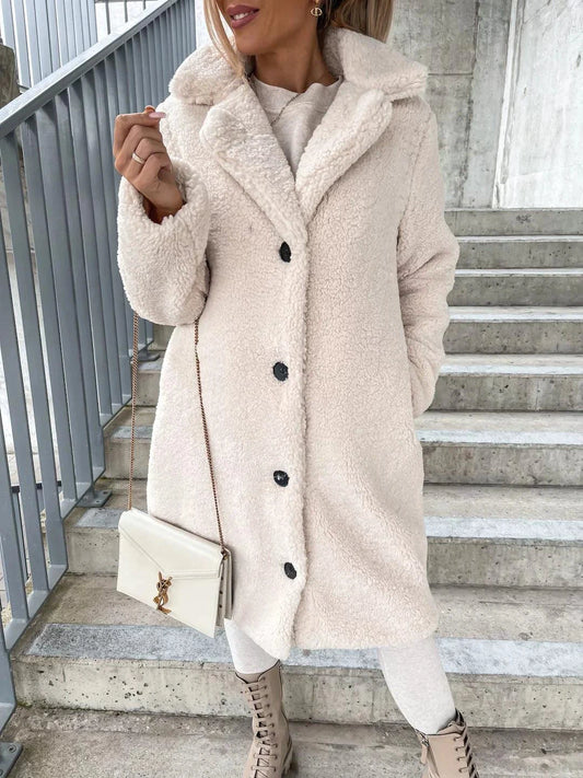 Women's Coat Lamb Wool - MANDOTOS