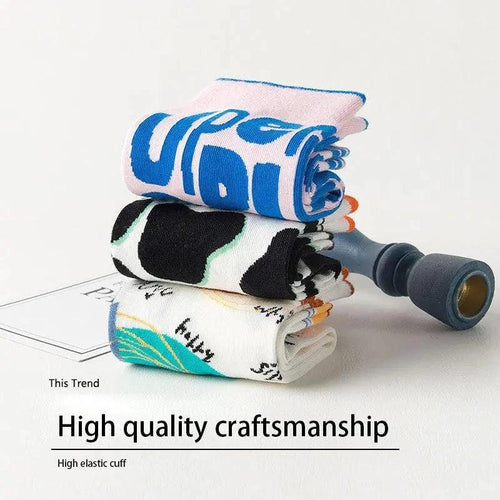 Women's Compression Running Socks - 3 Pairs Athletic Crew Socks - MANDOTOS
