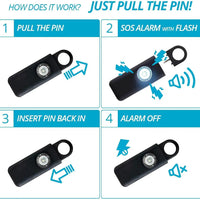 Mandotos women's self-defense safety alarm with keychain, compact device for personal security and easy accessibility
