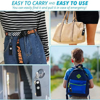 Mandotos women's self-defense safety alarm with keychain and LED flashlight for personal safety and security.