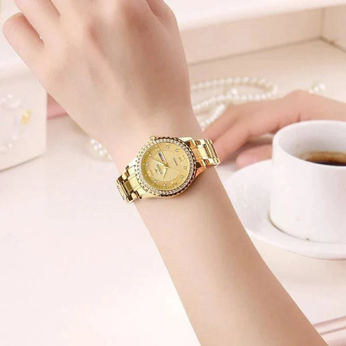 WWOOR Elegance Gold Diamond Quartz Watch - MANDOTOS