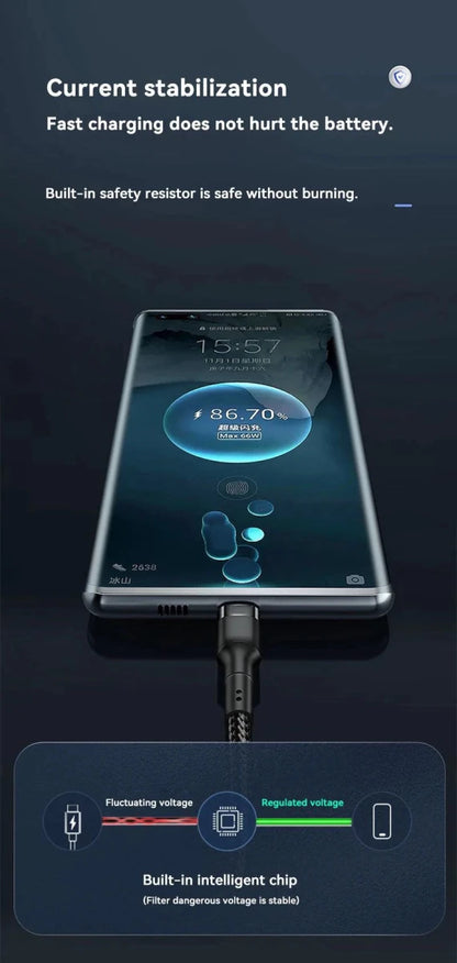 Xiaomi 120W Fast Charger PD Quick Charging High Quality USB C TO USB Type C Cable For iPhone 15 Plus Pro Max Samsung S24 - MANDOTOS