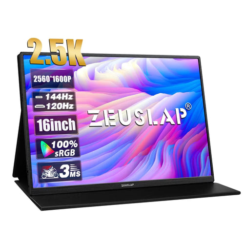 Mandotos ZEUS 16-inch portable gaming monitor with 2.5K ultra-smooth display, ideal for gaming on the go