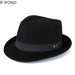 Men Winter Thick Warm Felt Fedora Hats Wool Gentleman Jazz Cap Homburg Male Classical Narrow Brim Top Hat - MANDOTOS INTERNATIONAL