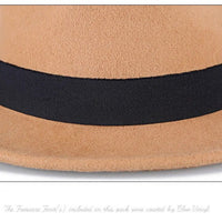 Men Winter Thick Warm Felt Fedora Hats Wool Gentleman Jazz Cap Homburg Male Classical Narrow Brim Top Hat - MANDOTOS INTERNATIONAL