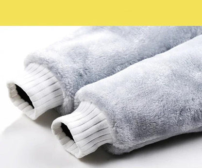 Men's autumn and winter sports set hooded casual cardigan jacket outdoor thickened warm sports shirt+pants two-piece set -