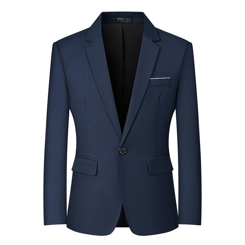 Mens Blazers Slim Fit Business Casual Men Suit Sport Coat One Button Travel Blazer Lightweight Suit Jacket - MANDOTOS INTERNATIONAL