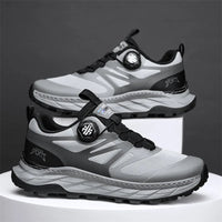 Men's Breathable Mesh Design Summer Running Shoes Rotary Button Height Increasing Outdoor Travel Hiking Sneakers for Spring - MANDOTOS INTERNATIONAL