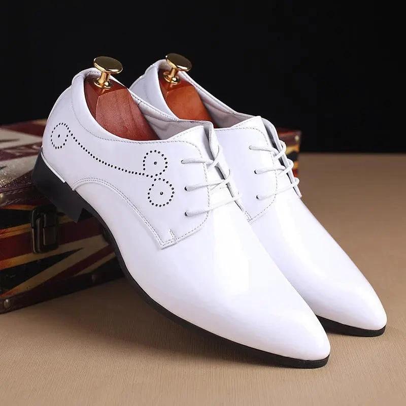 Men's Business Casual Leather Dress Shoes - MANDOTOS