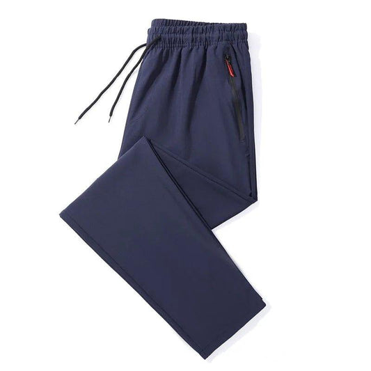 Men's Casual Pants Straight Slim Fit Elastic Waist Jogger Korean Classic Blue Black Gray Male Brand Trousers Plus Size - MANDOTOS
