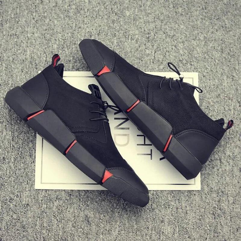 Men's Chic Leather Sneakers - MANDOTOS