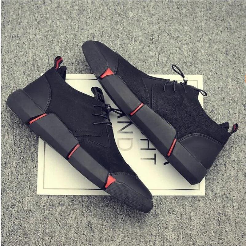 Men's Chic Leather Sneakers - MANDOTOS
