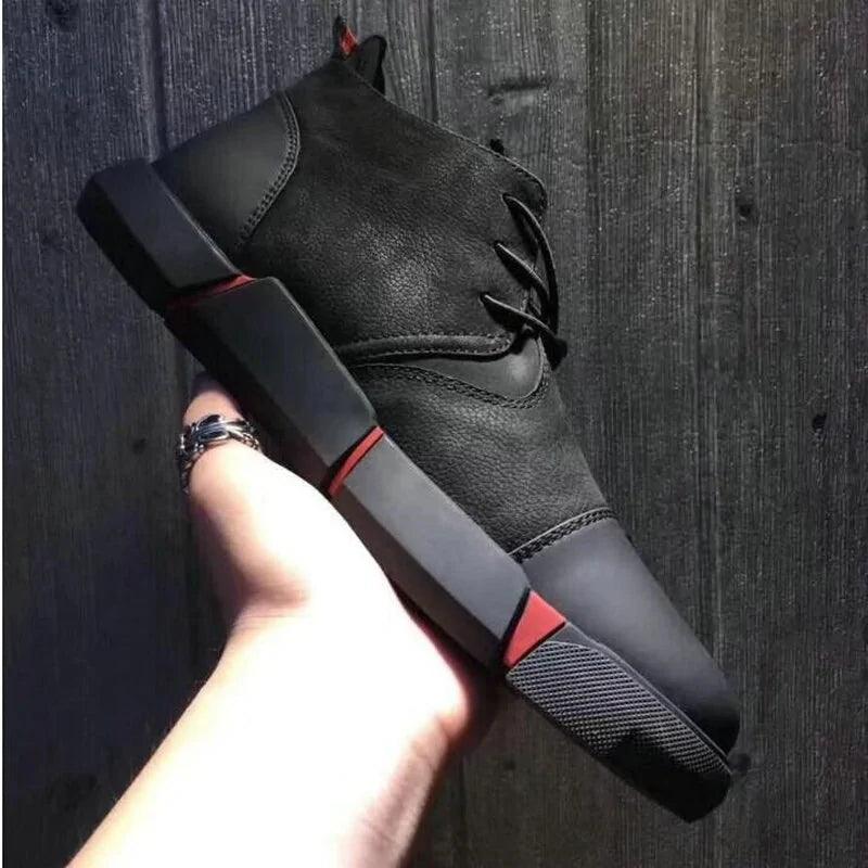Men's Chic Leather Sneakers - MANDOTOS