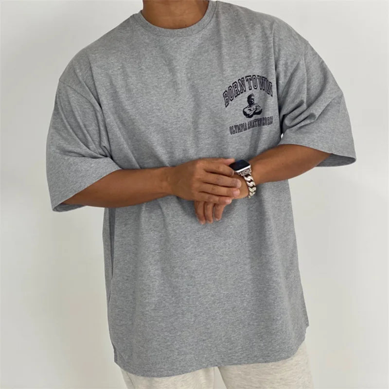 Men's Cotton Fitness Tee - Short Sleeve Summer Gym T-shirt - MANDOTOS INTERNATIONAL