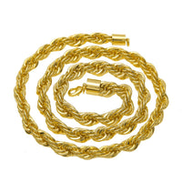 Men's hip-hop gold-plated European and American necklace fashion high sense 1cm thick twist necklace twisted rope chain a generation of hair - MANDOTOS INTERNATIONAL