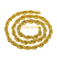 Men's hip-hop gold-plated European and American necklace fashion high sense 1cm thick twist necklace twisted rope chain a generation of hair - MANDOTOS INTERNATIONAL