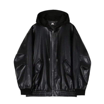 Men's Hooded Leather Jackets - MANDOTOS