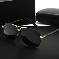 Men'S Large Frame Sunglasses | Black to Red Gradient TAC Lens, Full-Rim Iron Frame, Protection, Easy-Clean Lens Surface,Polished - MANDOTOS INTERNATIONAL