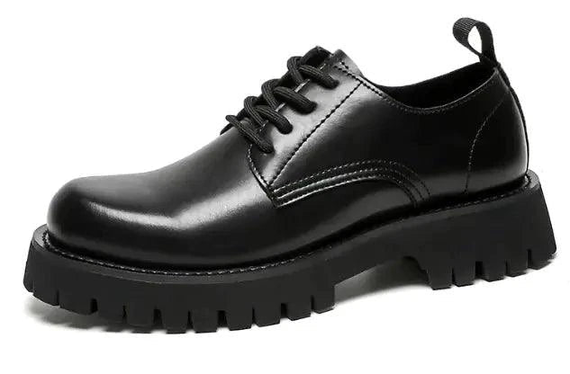 Men's Leather Martin Shoes with Thick Cushioned Sole - MANDOTOS